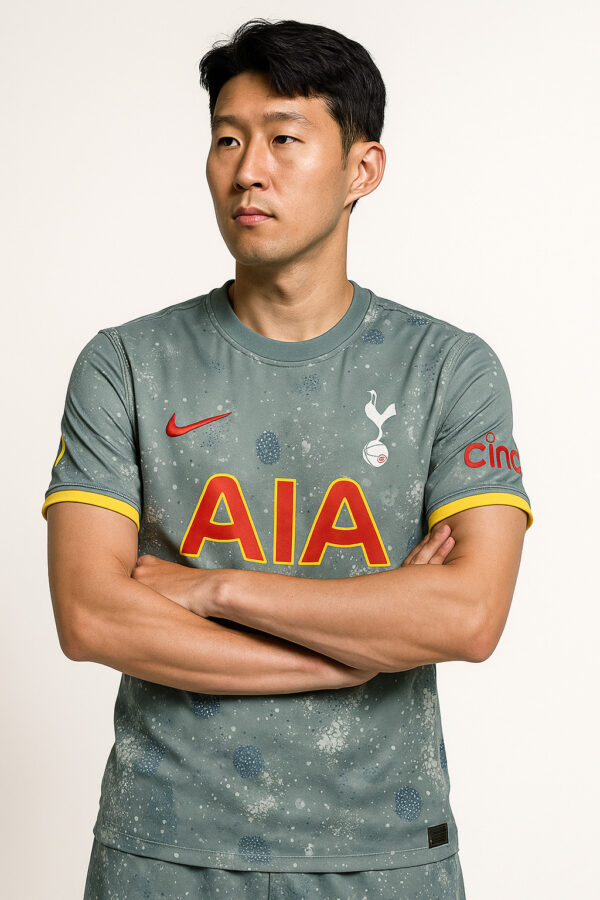 Tottenham Hotspur Away Jersey 2024 – Storm Grey with Splatter Print & Bold Red AIA Logo